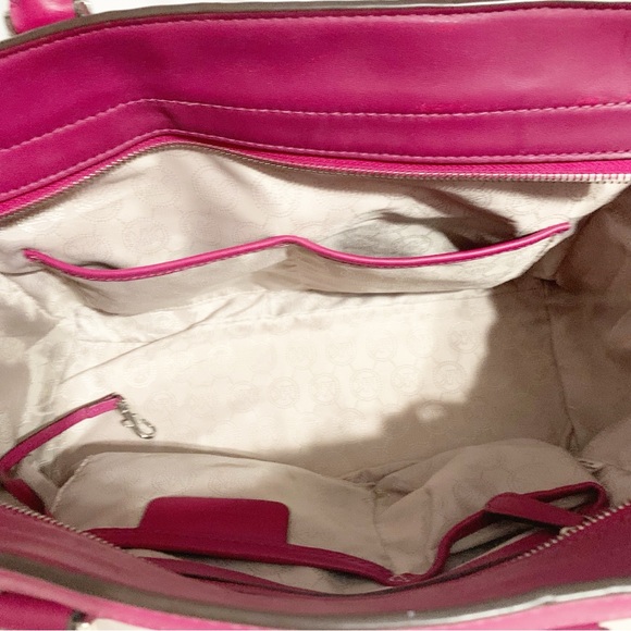 Michael Kors Quilted Leather Selma Zip Large Satchel Deep Pink Hand Shoulder Bag - Picture 11 of 16